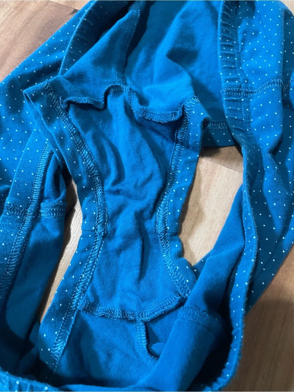 Y2K 00s Aerie Blue Pindot Pajama Set Tank Top & Boyshorts Size L/XL - Picture 10 of 10